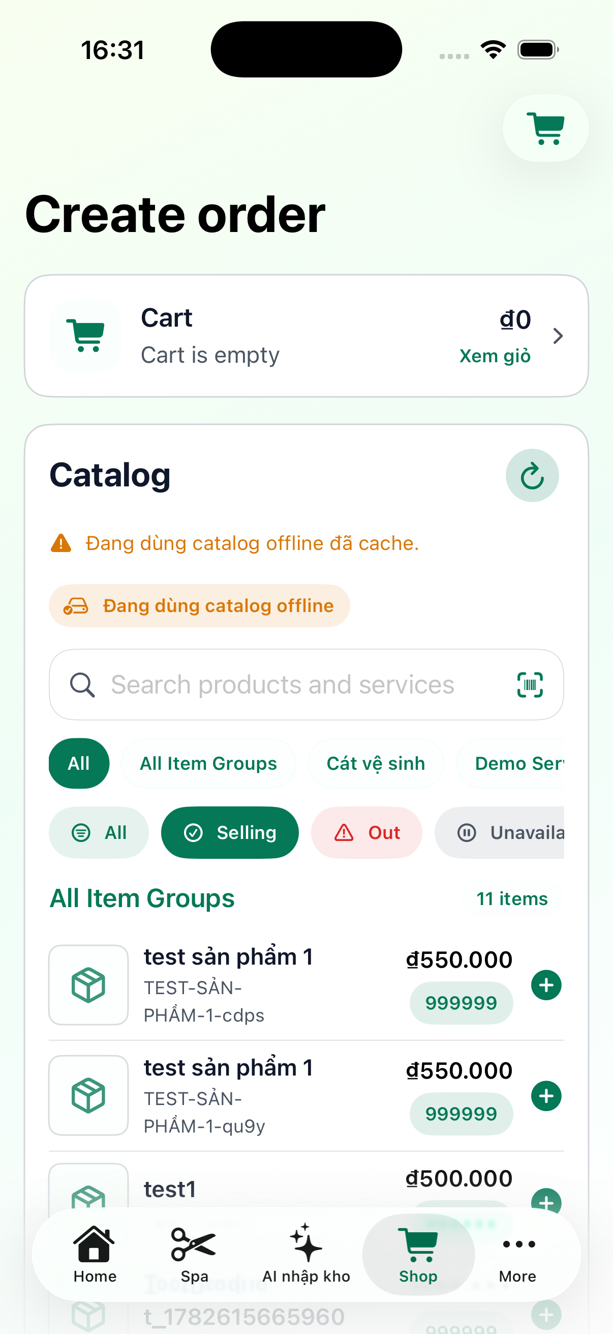 Shop POS mobile app